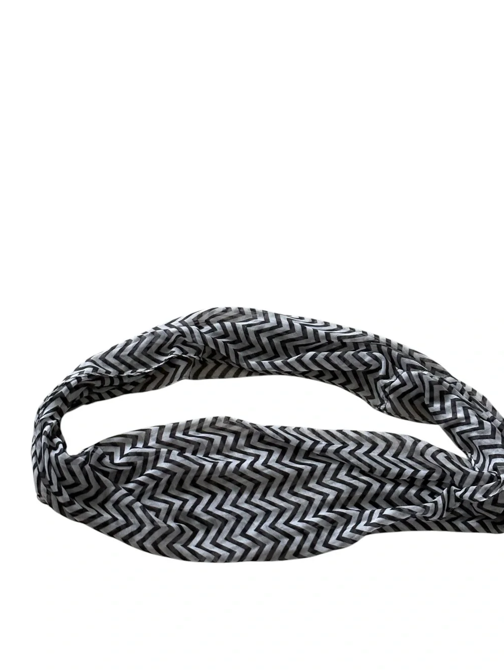Black Gray Chevron Infinity Scarf Wide Circle Loop